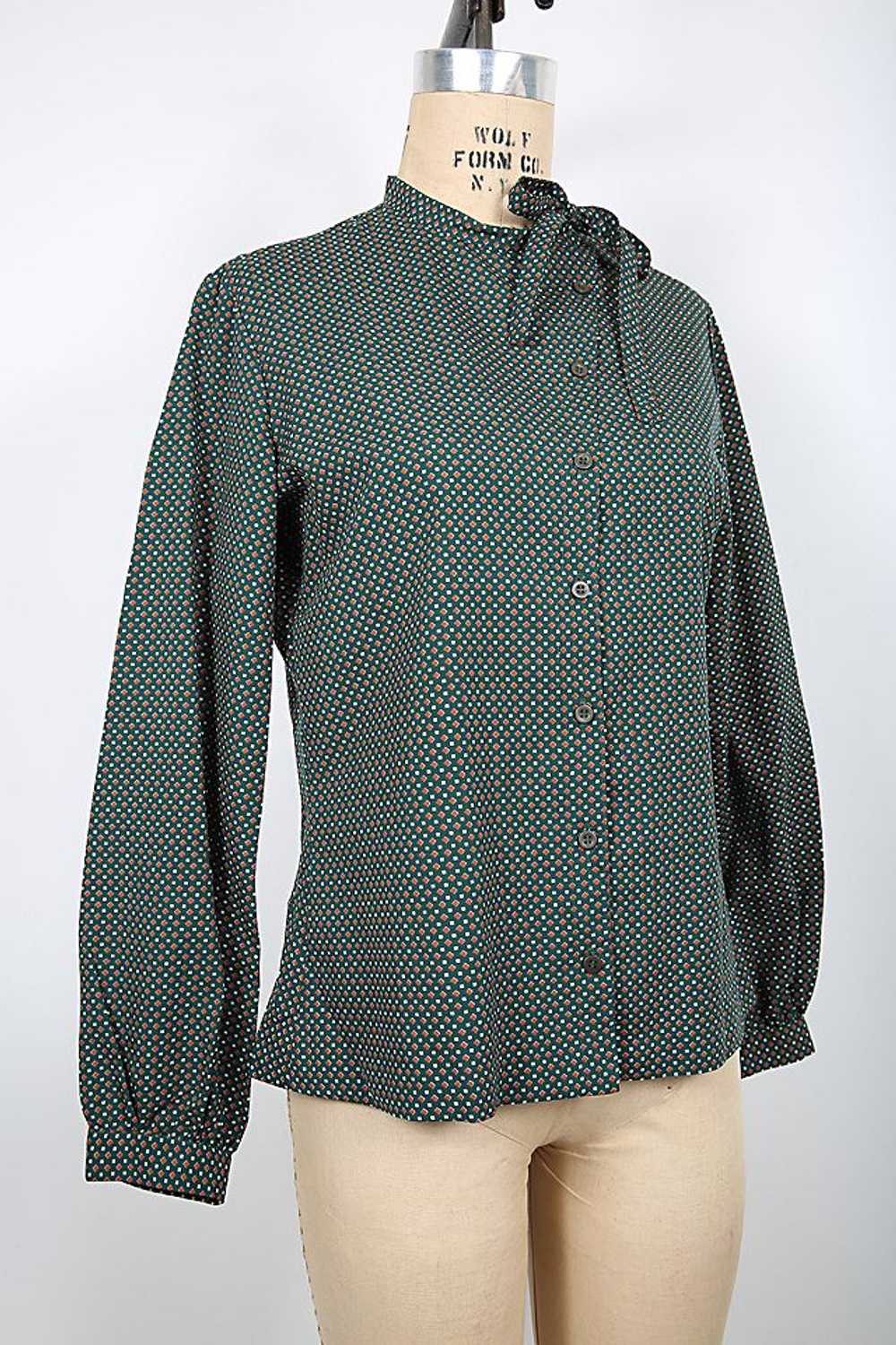 Vintage LANVIN Green Blouse Selected by Love Rock… - image 2