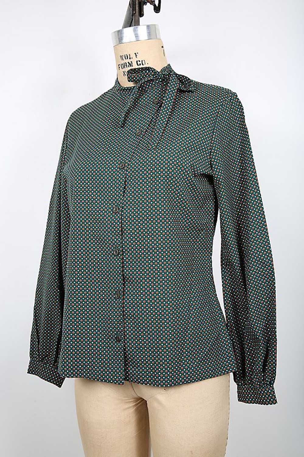 Vintage LANVIN Green Blouse Selected by Love Rock… - image 4