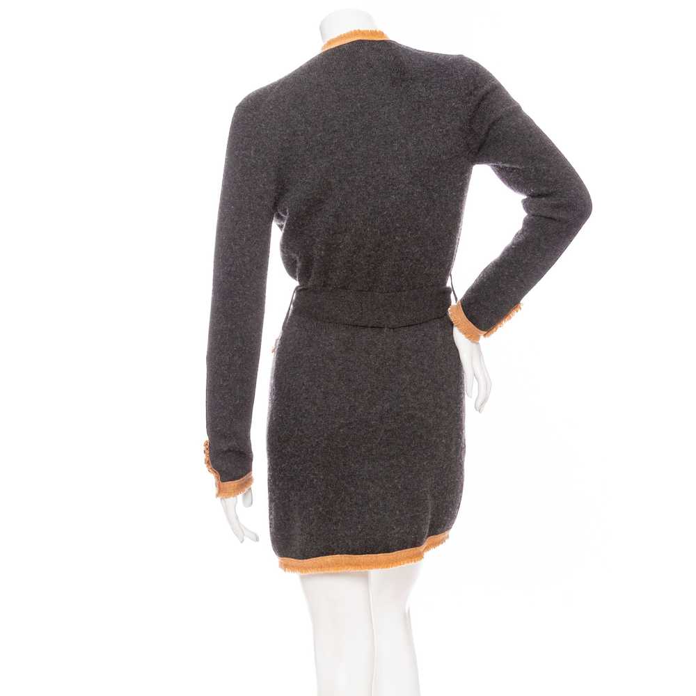 2006 Gray and Brown Cashmere Cardigan - image 5