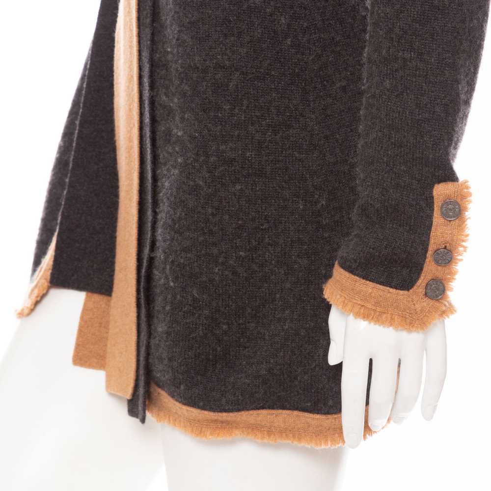 2006 Gray and Brown Cashmere Cardigan - image 7