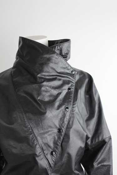 Vintage 1980s Funnel Collar Leather Jacket