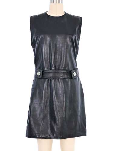 Versace Belted Leather Shift Dress