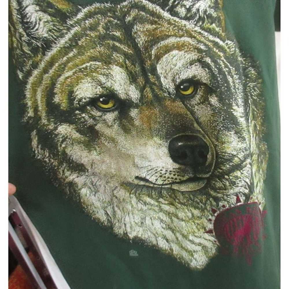 Vintage T-shirt Large Wolf Face Jerzees T-Shirt L… - image 2