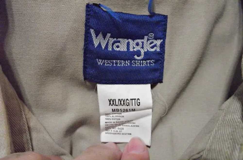 1980s Wrangler Brushpopper Western Shirt Taupe St… - image 9