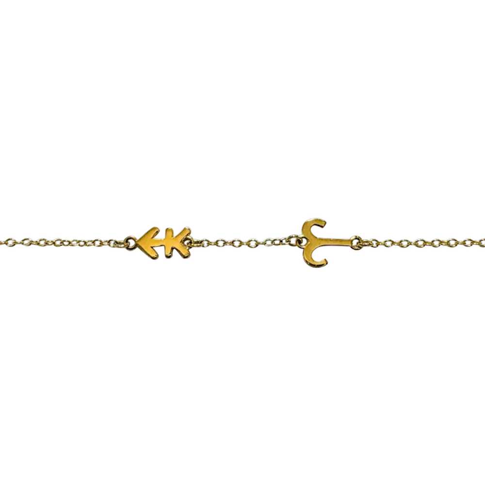 Vintage Solid 14k Yellow Gold Estate Zodiac Sign … - image 1