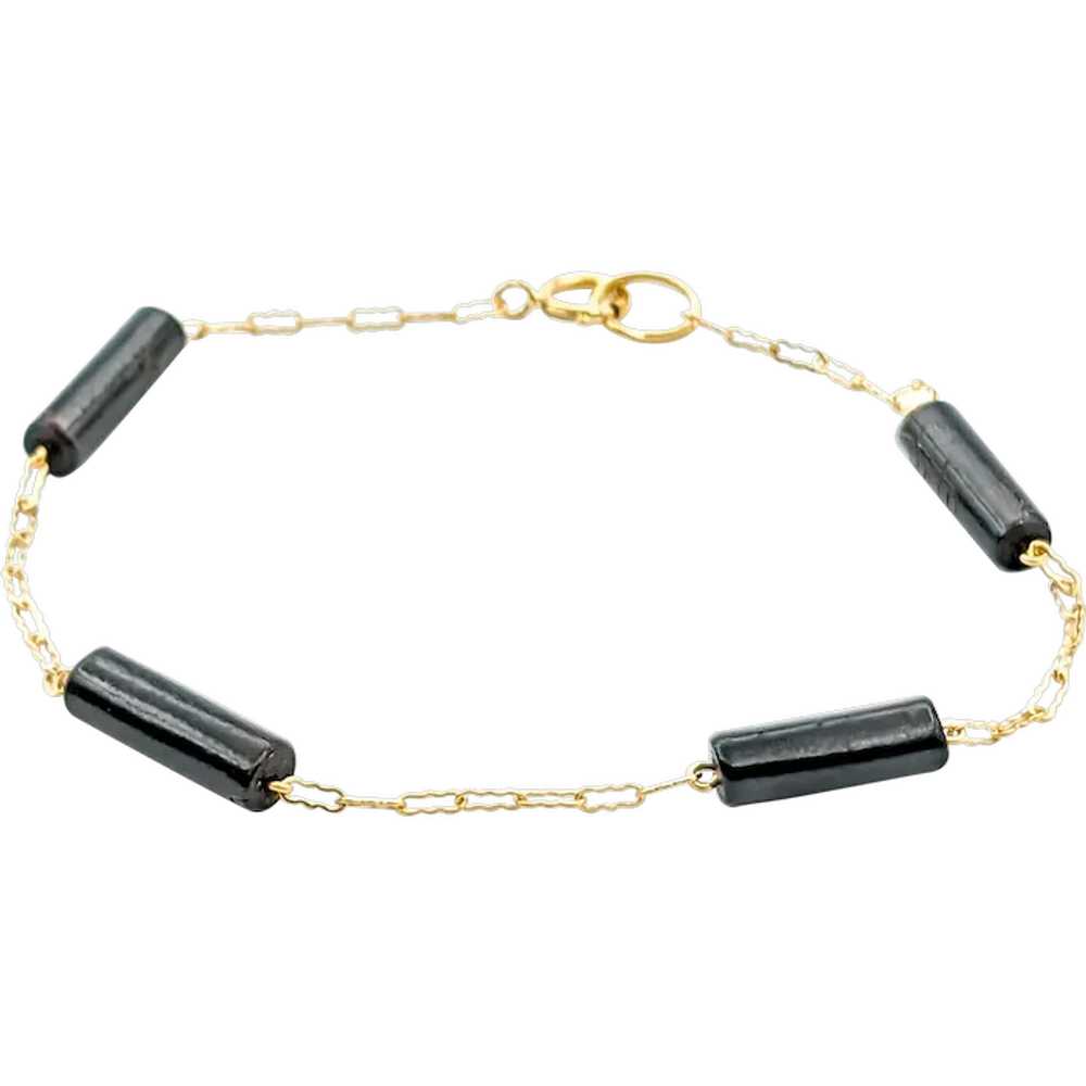 Black Coral Bracelet In Yellow Gold - image 1