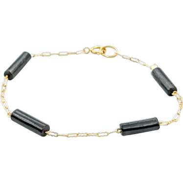 Black Coral Bracelet In Yellow Gold - image 1