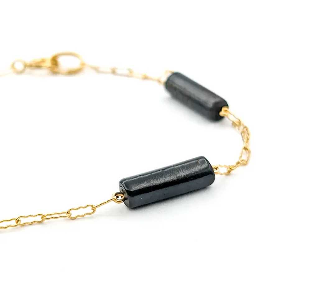 Black Coral Bracelet In Yellow Gold - image 3