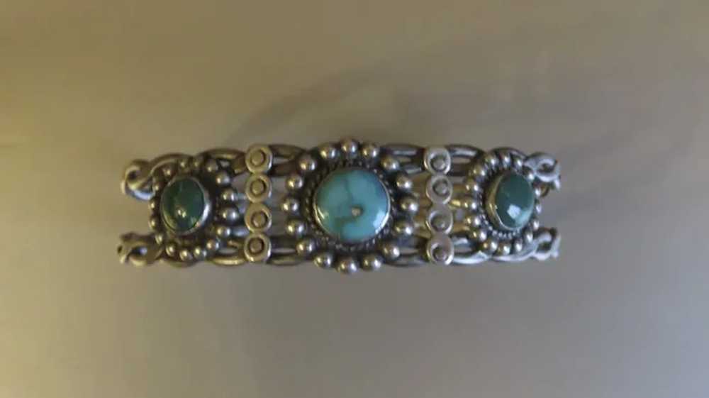 Vintage Native American Sterling Turquoise Bracel… - image 2
