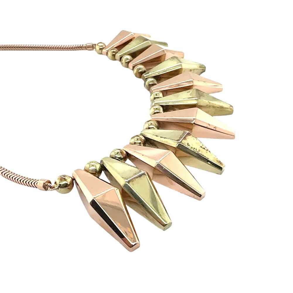Retro 14K Yellow and Rose Gold Necklace - image 3