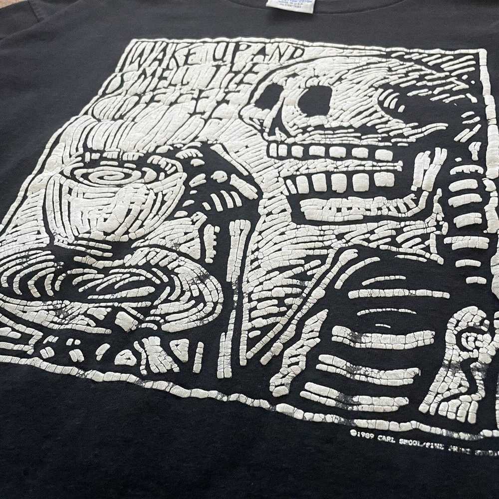 Vintage 1989 Carl Smool Art T-Shirt Wake Up Smell… - image 3