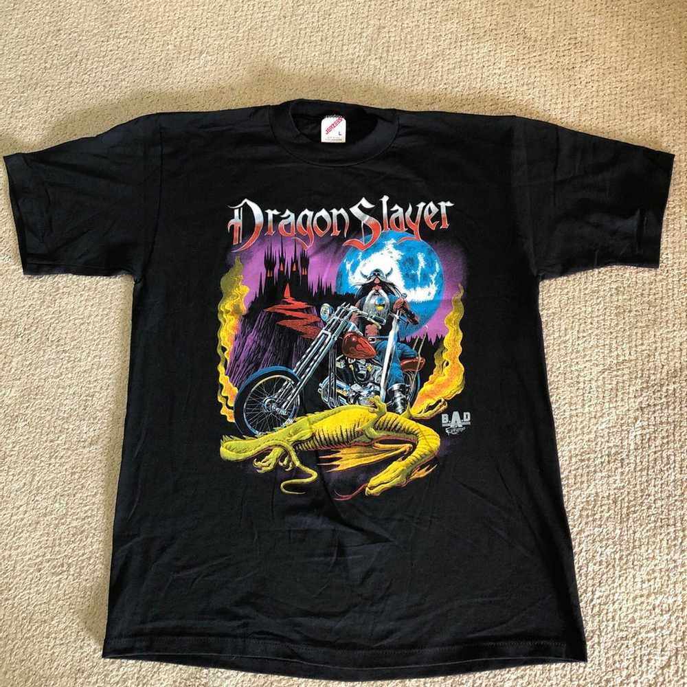 Vintage 90’s Dragon Slayer Biker Attitude Demande… - image 4