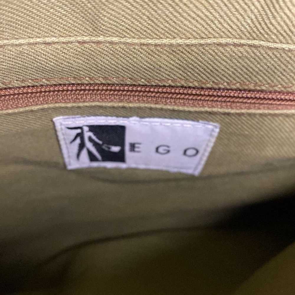 Vintage 90s Ego Shoulder Bag Brown Woven Faux Lea… - image 7