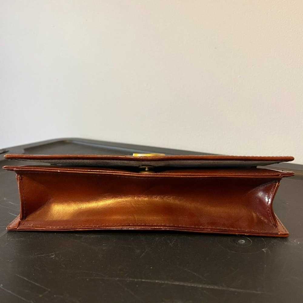 Vintage Brown Leather Clutch 1960's - image 3
