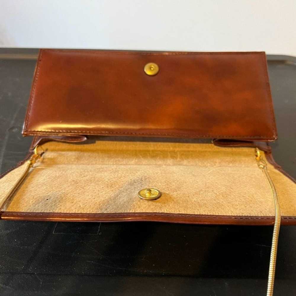 Vintage Brown Leather Clutch 1960's - image 8