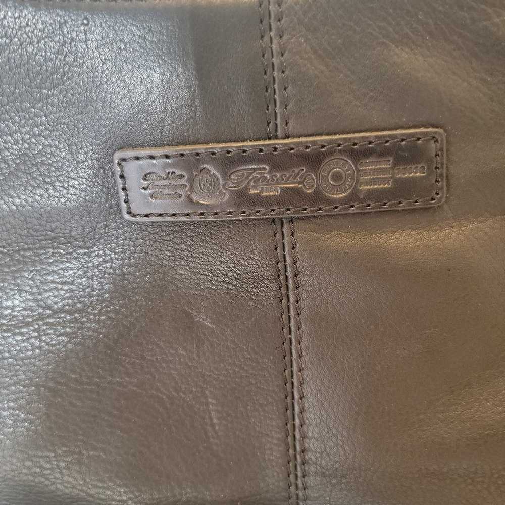 Vintage Fossil black soft genuine leather handbag… - image 2