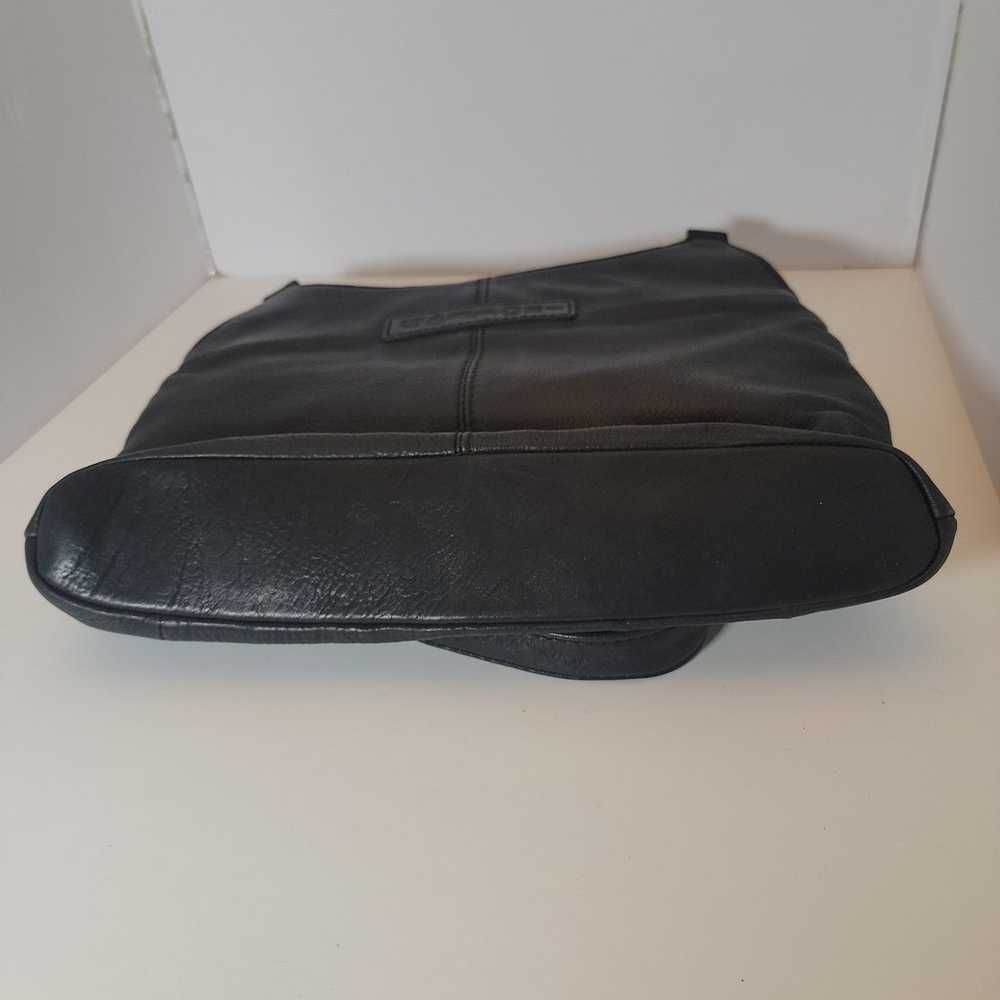 Vintage Fossil black soft genuine leather handbag… - image 7