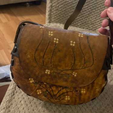 70s vintage tooled leather purse - image 1