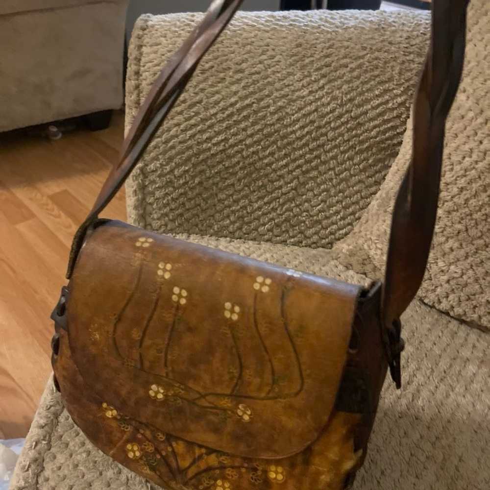 70s vintage tooled leather purse - image 2