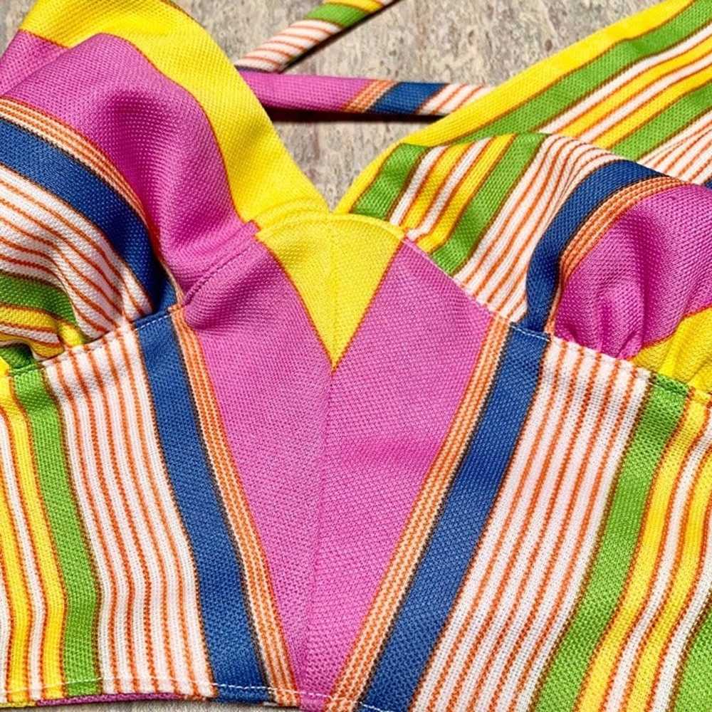 Colorful and Bright 60s-70s’s Striped Halter Top - image 11