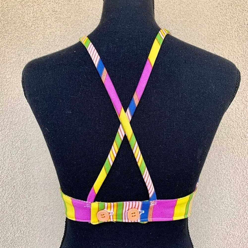 Colorful and Bright 60s-70s’s Striped Halter Top - image 4