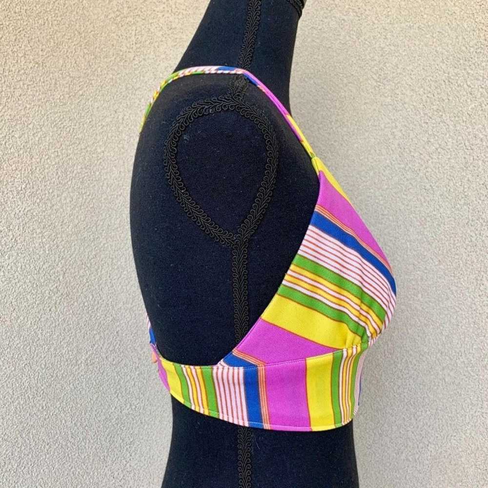Colorful and Bright 60s-70s’s Striped Halter Top - image 5