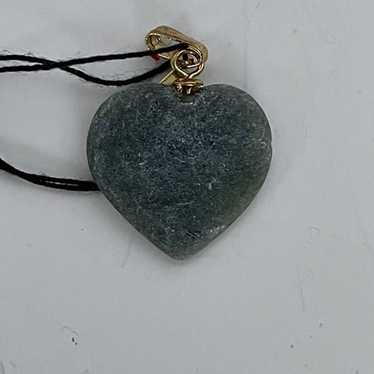 Genuine Jade Heart pendant Small  VINTAGE Made in 