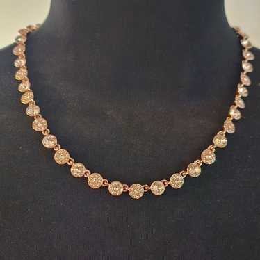 GIVENCHY Rose Gold and Silk Crystal Collar Neckla… - image 1