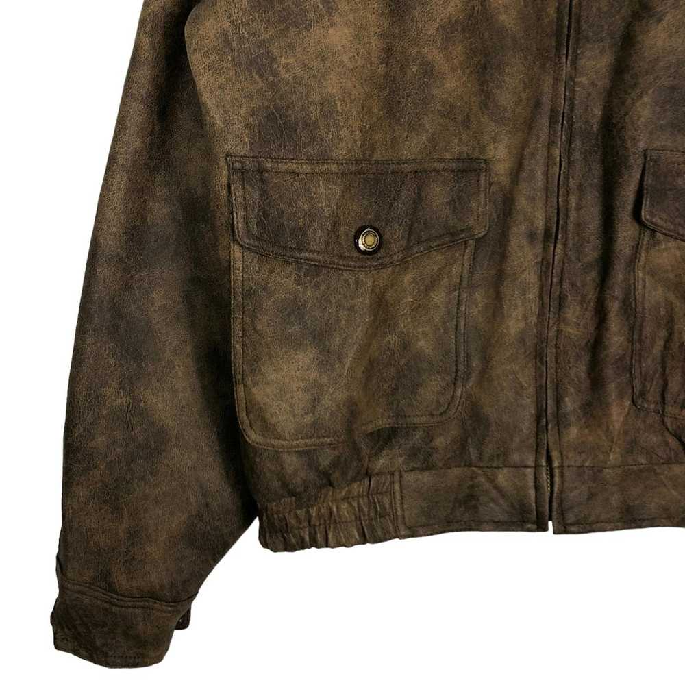 Japanese Brand × Leather Jacket × Military 🔥Vtg … - image 4