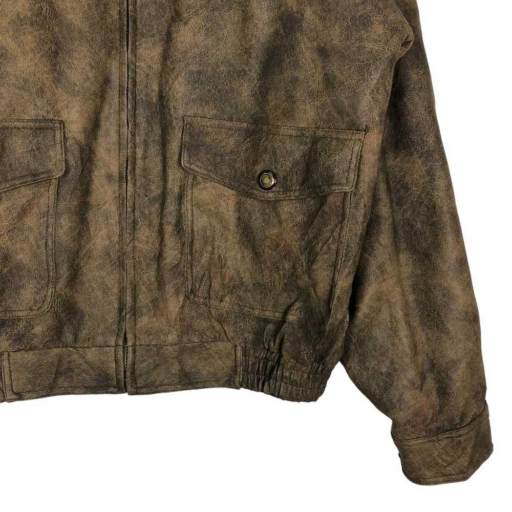 Japanese Brand × Leather Jacket × Military 🔥Vtg … - image 5