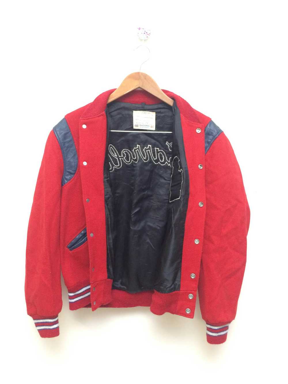 Delong × Varsity Jacket × Vintage Vintage Delong … - image 7