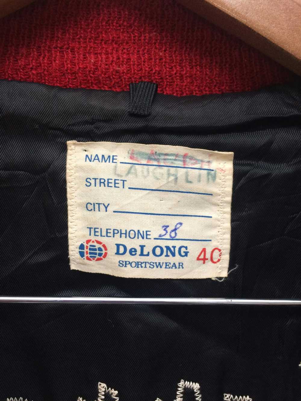 Delong × Varsity Jacket × Vintage Vintage Delong … - image 8
