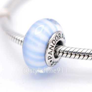 pandora Authentic Pandora Light Blue Candy Stripes