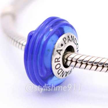 pandora Authentic PANDORA Blue Ribbon Murano Glass