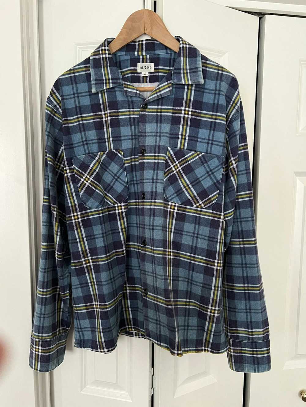 RE/DONE Blue plaid camp shirt - image 1