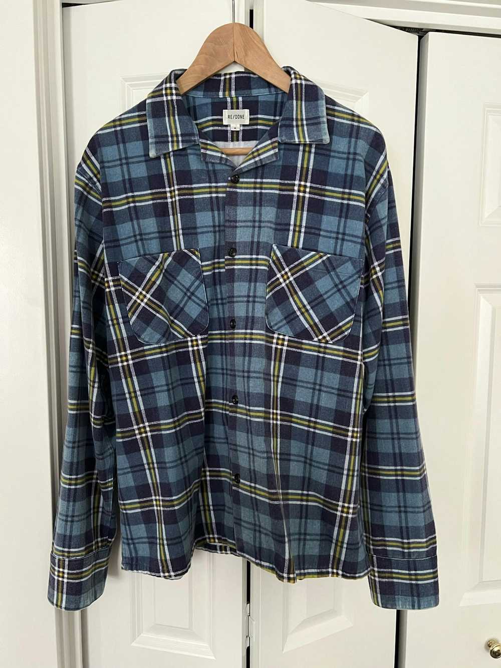 RE/DONE Blue plaid camp shirt - image 2