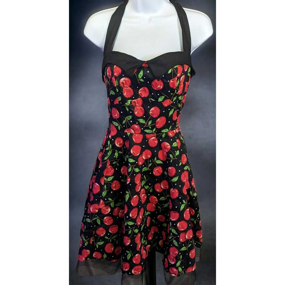 Other Jolie Moi Cherry Pinup Rockabilly Halter Dr… - image 1