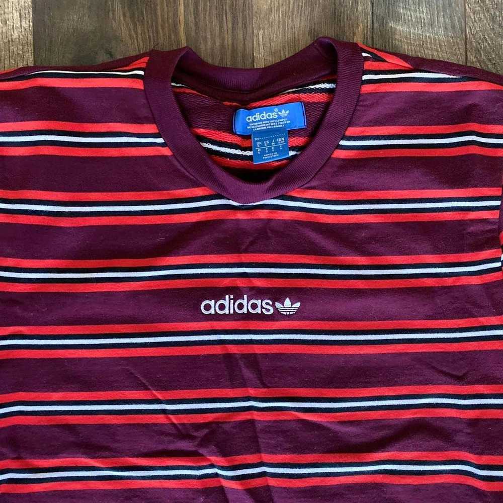 Adidas × Streetwear USED Adidas Striped T-Shirt M… - image 2