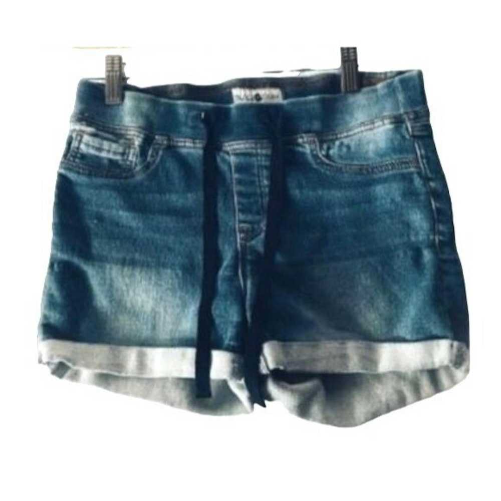 Other Black Daisy Denim Jean Cuffed Shorts Junior… - image 1