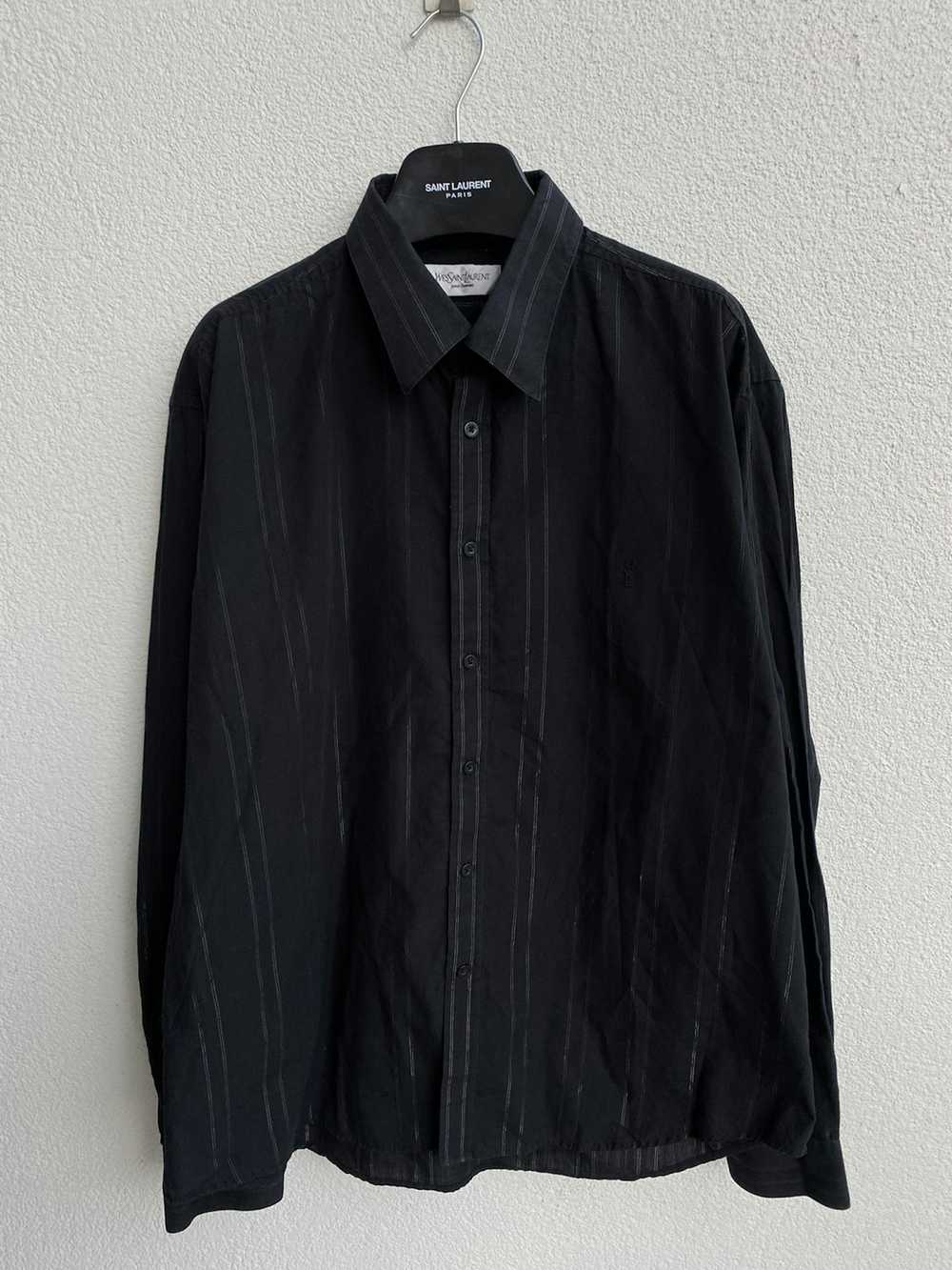 Vintage × Yves Saint Laurent Black YSL Shirt Shin… - image 3