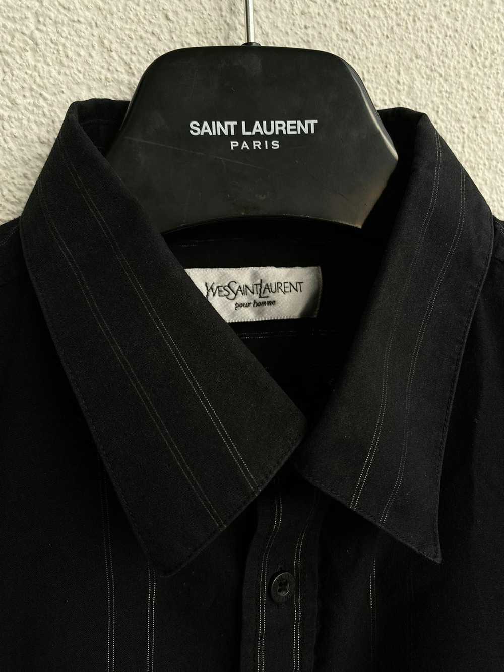 Vintage × Yves Saint Laurent Black YSL Shirt Shin… - image 5