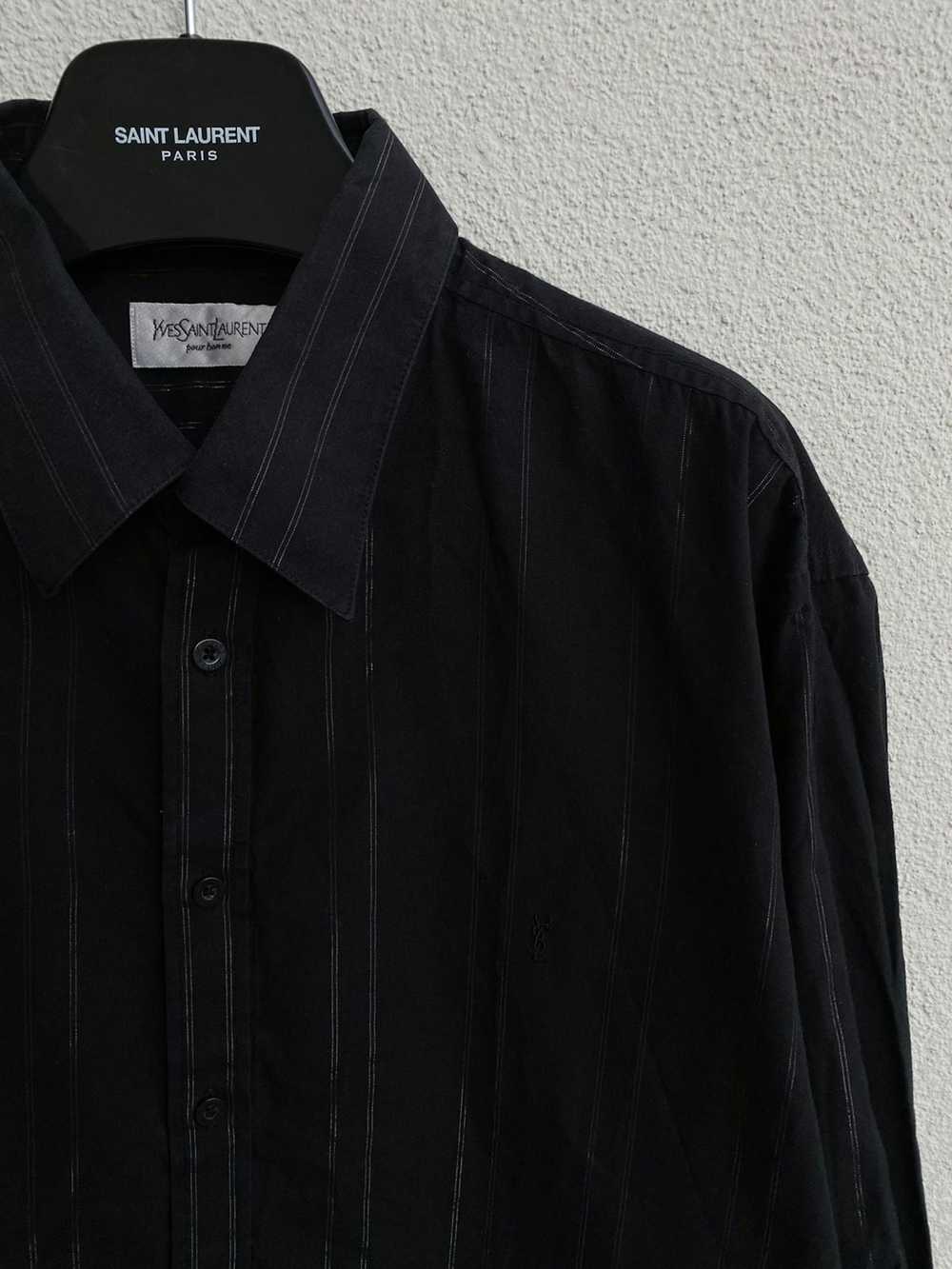 Vintage × Yves Saint Laurent Black YSL Shirt Shin… - image 7