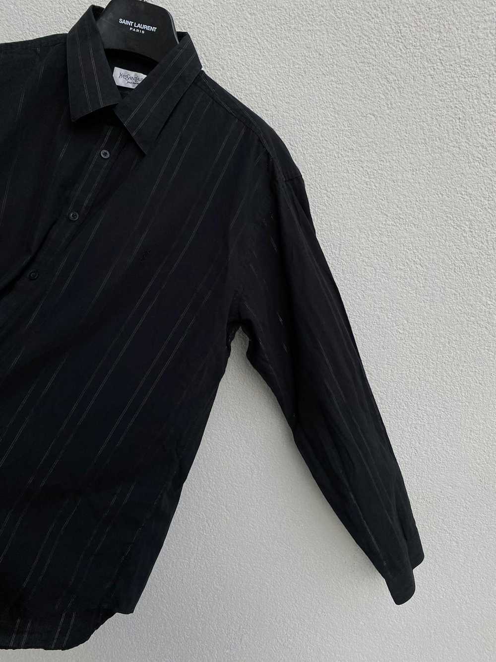 Vintage × Yves Saint Laurent Black YSL Shirt Shin… - image 8