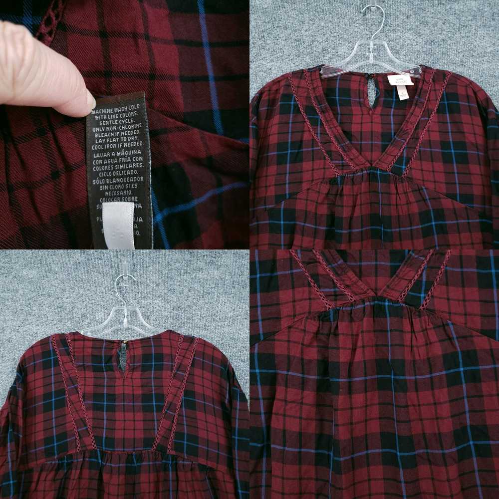 Vintage Knox Rose Blouse Womens S Small Red Plaid… - image 4