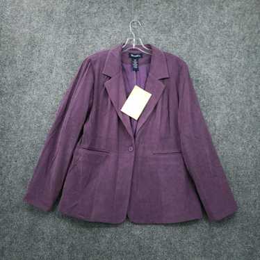 NEW Denim & Co. 1X Plaid Collared Button Front Jacket/Coat Rhubarb Rose QVC  7071 | eBay