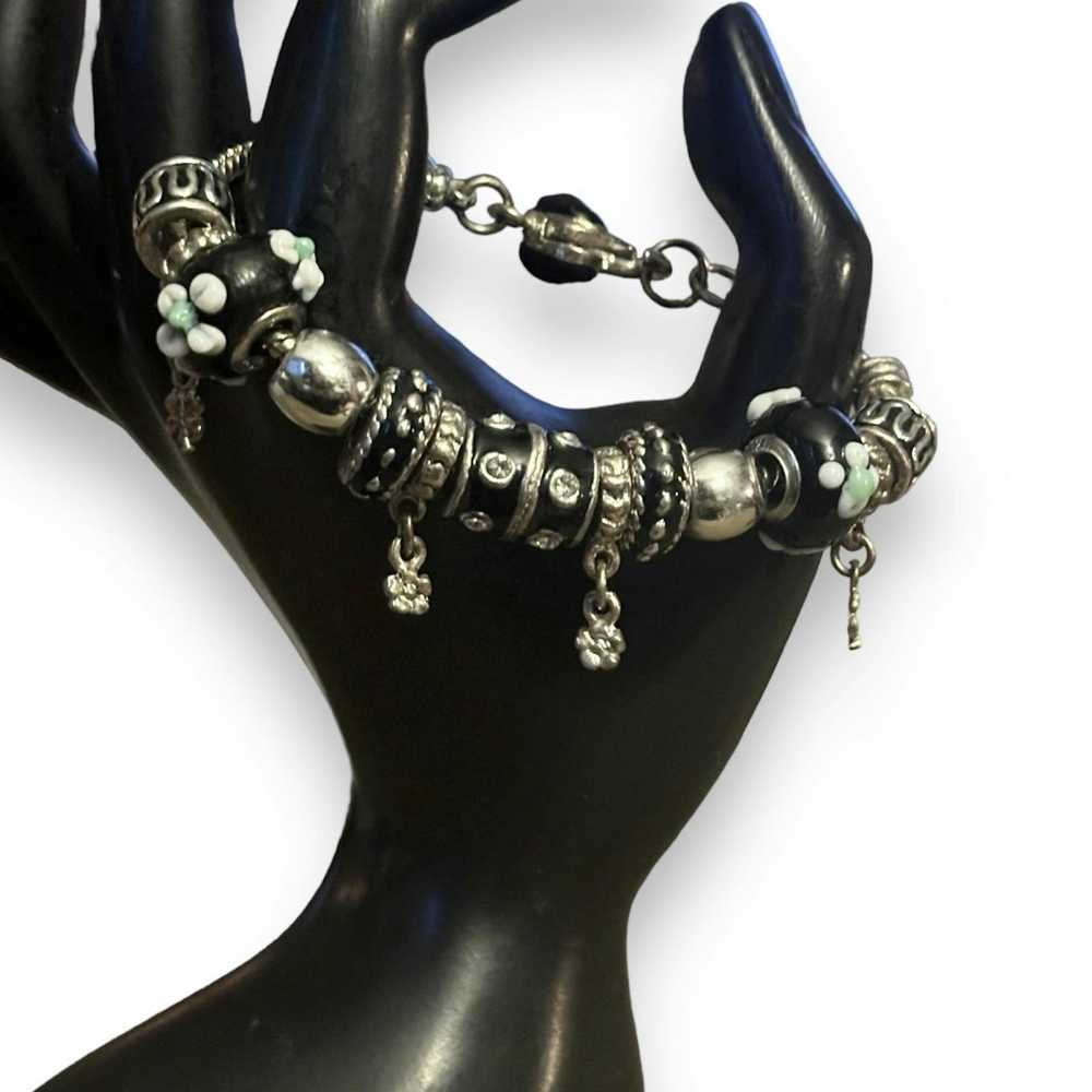 Other Silver and black bead charm bracelet - image 2