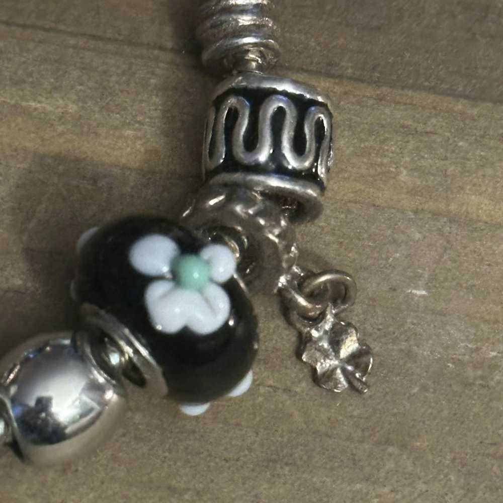 Other Silver and black bead charm bracelet - image 3