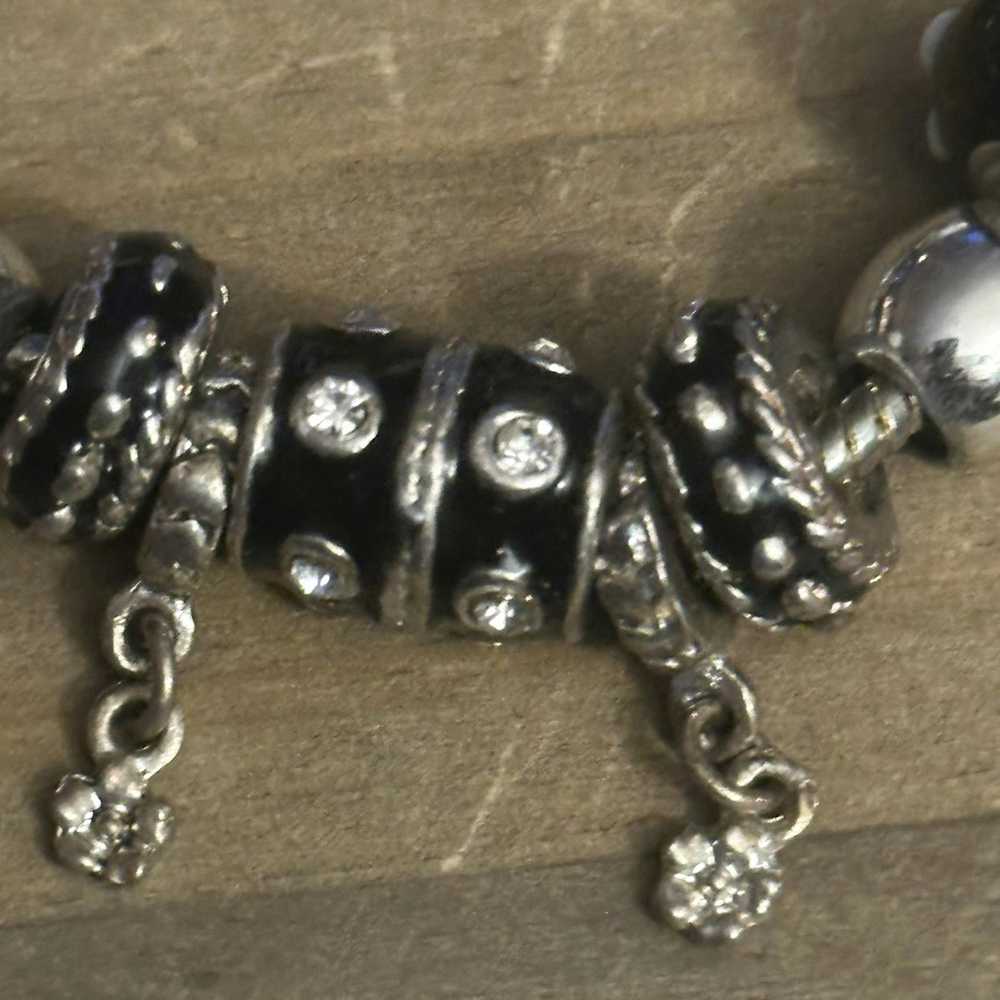Other Silver and black bead charm bracelet - image 4