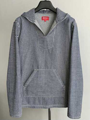 Supreme Striped Denim Hooded Pullover - image 1