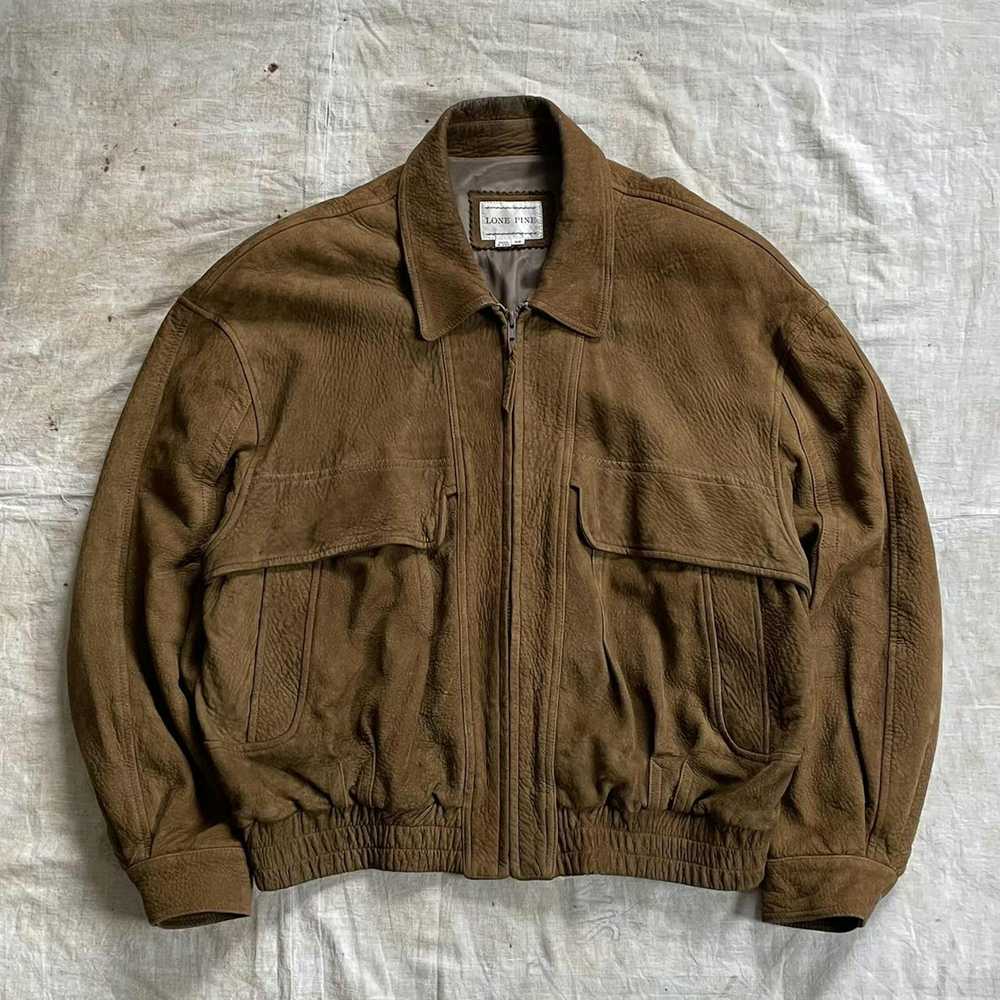 Bomber Jacket × Vintage Vintage 90s Leather Bombe… - image 1